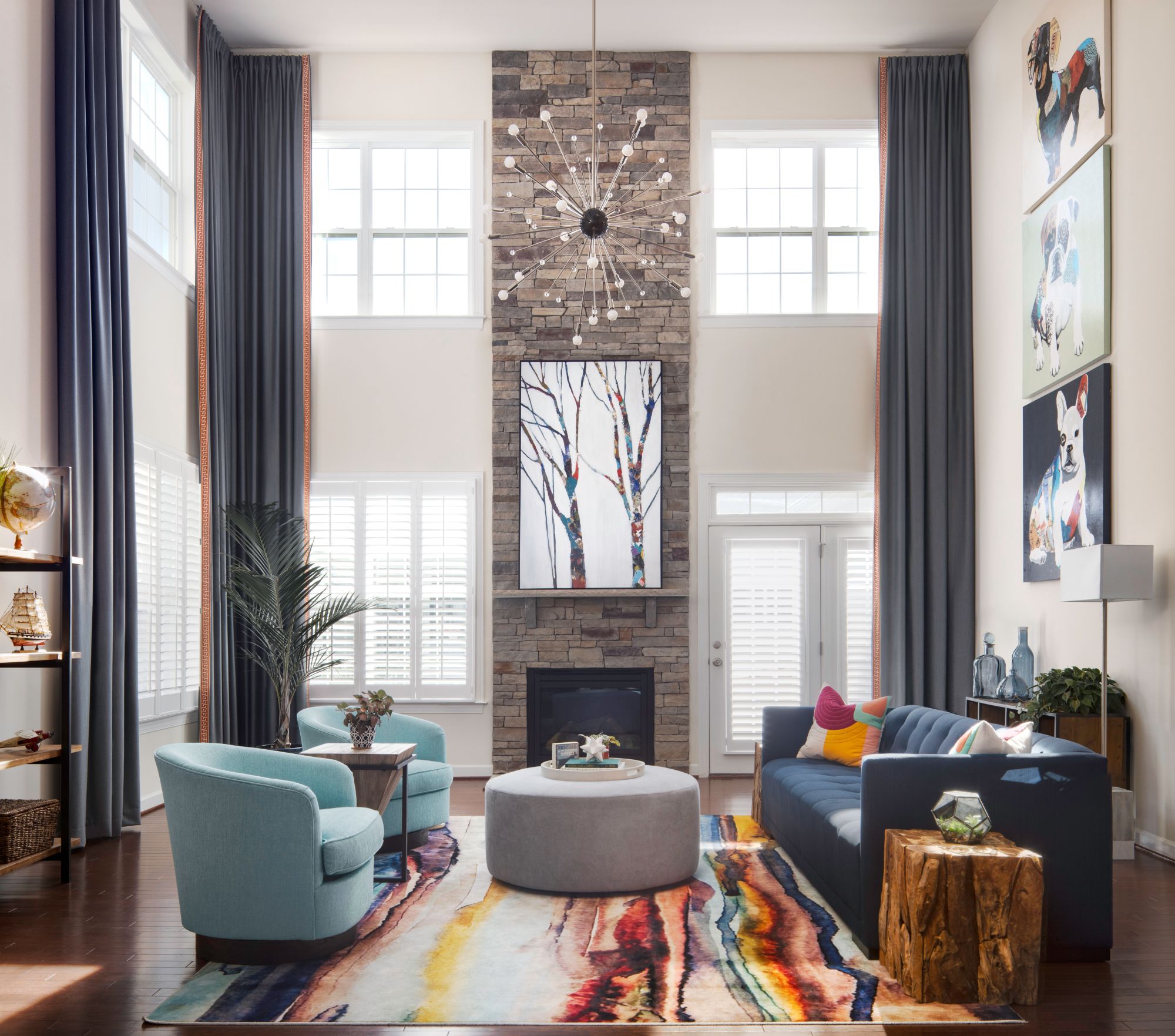 living room mid-century modern interior design